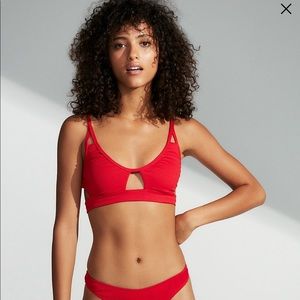 NWOT Ribbed Cut-Out Bralette Swim Top
